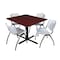 Cain Cain Square Table & Chair Set, Wood, Metal, Plastic Top, Mahogany TB4848MH47GY - alternate 1